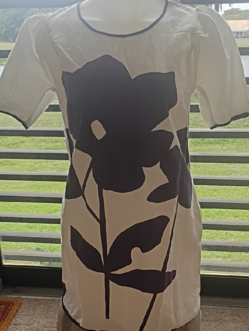 Chloe Dress  with Bold Purple Floral Print